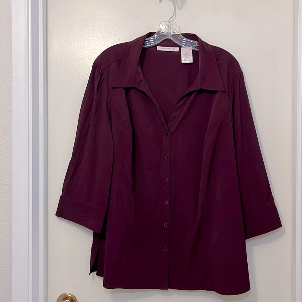 Laura Plus collared stretch button up blouse size 20